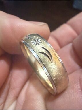 Classic Two-Tone or Floral Engraved Women's Band - Gold  10k